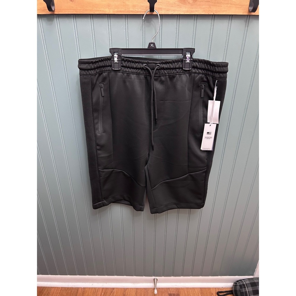 SOBK Men's Black Athletic Shorts Zip Pockets Drawstring Waist Size‎ XL
